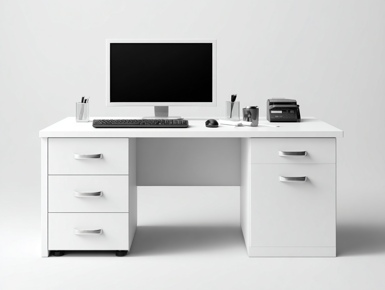 Scrivania-MDF-180x80x75 cm-bianco-design moderno- Placidilo