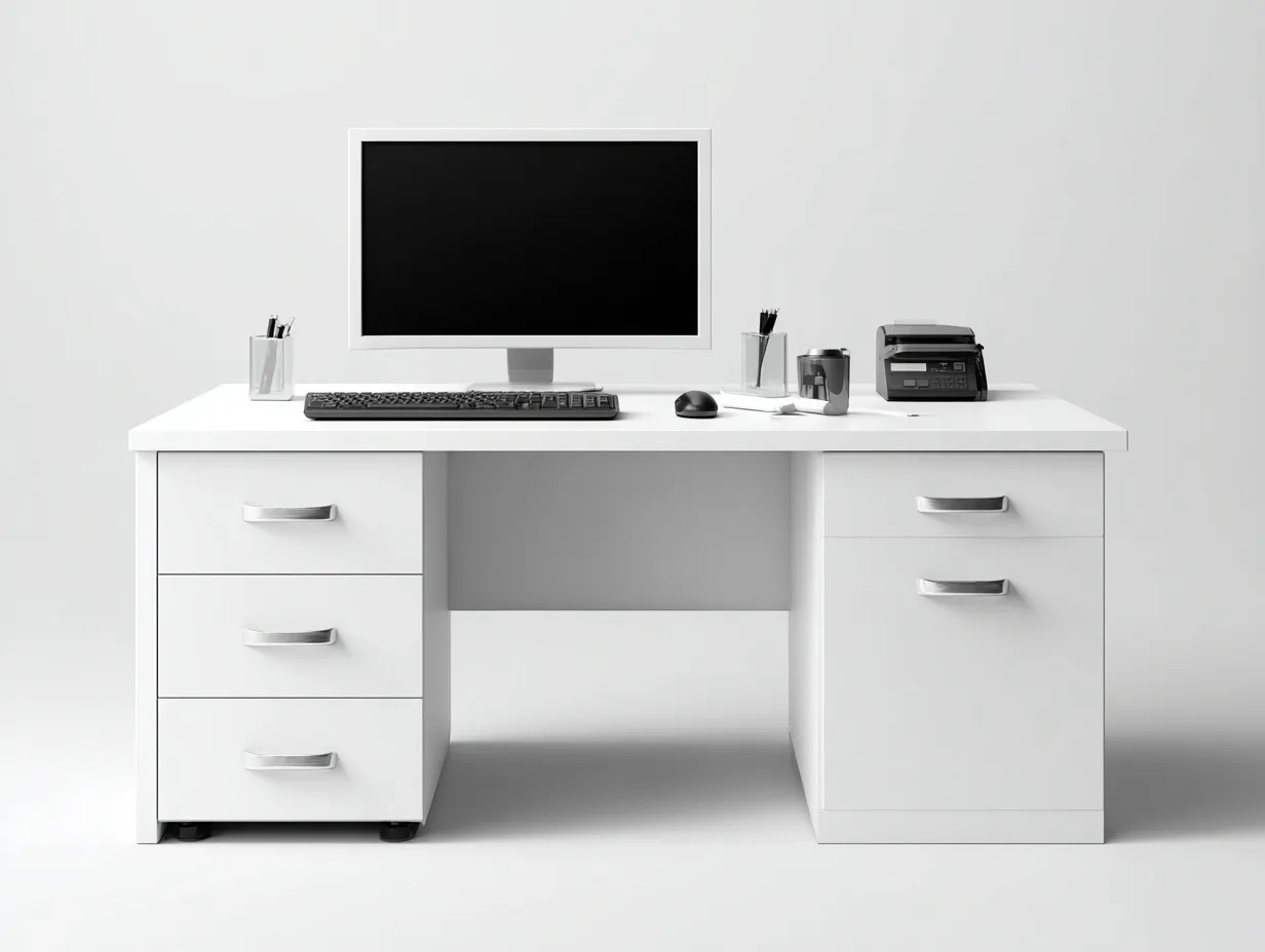 Scrivania-MDF-180x80x75 cm-bianco-design moderno- Placidilo