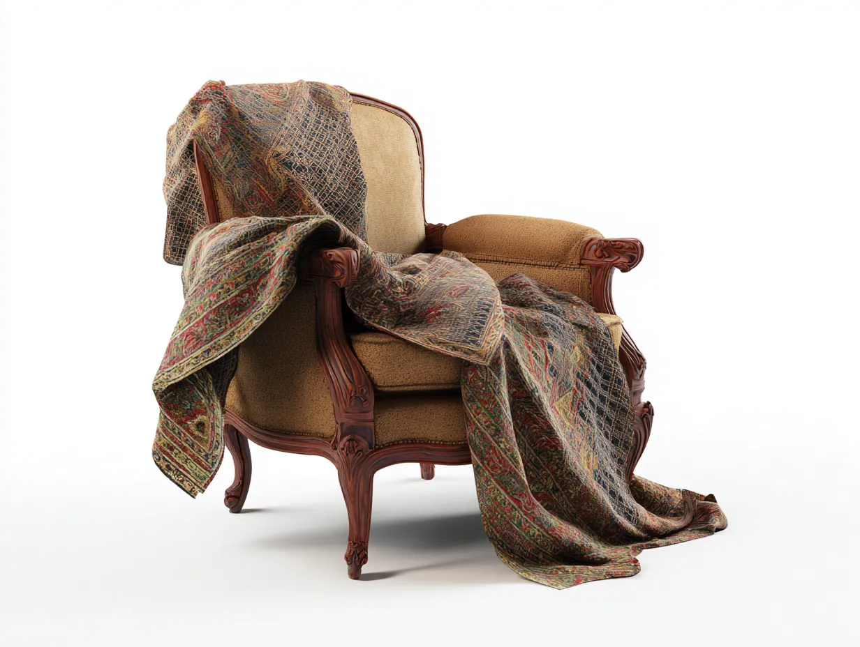 Poltrona - tessuto-legno - 96x98x110 cm - beige - stile classico- Placidilo