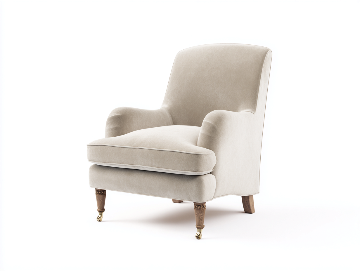 Poltrona - tessuto-legno - 94x97x105 cm - beige - stile classico- Placidilo