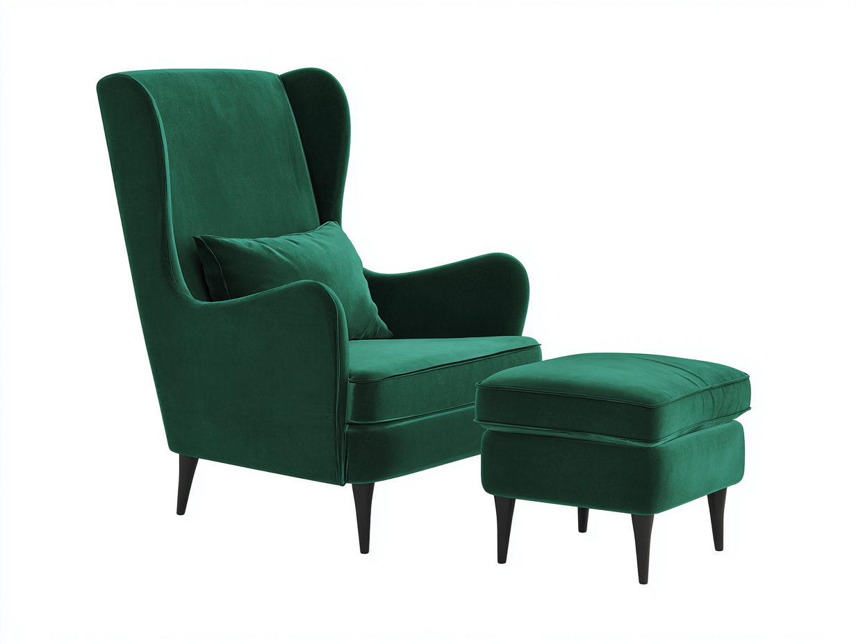 Poltrona - tessuto-legno - 96x100x116 cm - verde - design moderno- Placidilo
