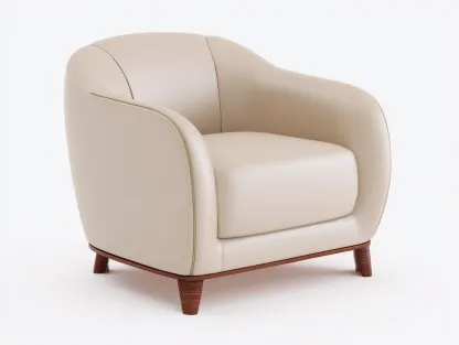 Poltrona - pelle-legno - 88x92x94 cm - beige - design contemporaneo- Placidilo