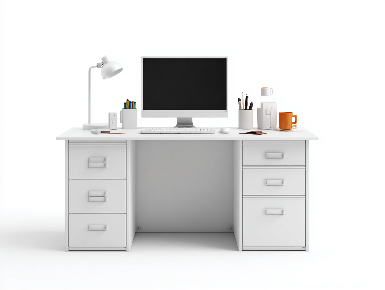 Scrivania-MDF-178x77x75 cm-bianco-design moderno- Placidilo