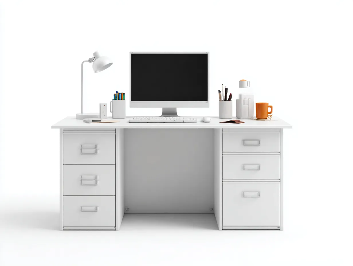 Scrivania-MDF-178x77x75 cm-bianco-design moderno- Placidilo