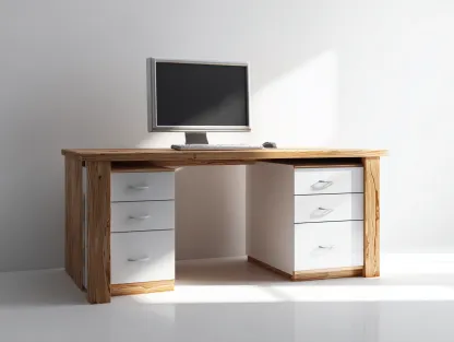 Scrivania-MDF-legno-150x70x75 cm-naturale/bianco-design contemporaneo- Placidilo