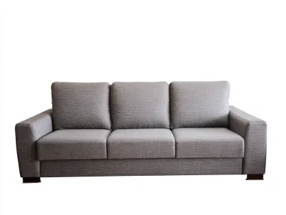 Divano a 3 posti - tessuto-legno - 226x90x82 cm - grigio - stile moderno- Placidilo