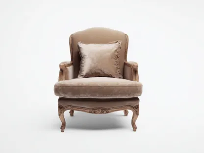 Poltrona - tessuto-legno - 92x95x108 cm - beige - stile classico- Placidilo