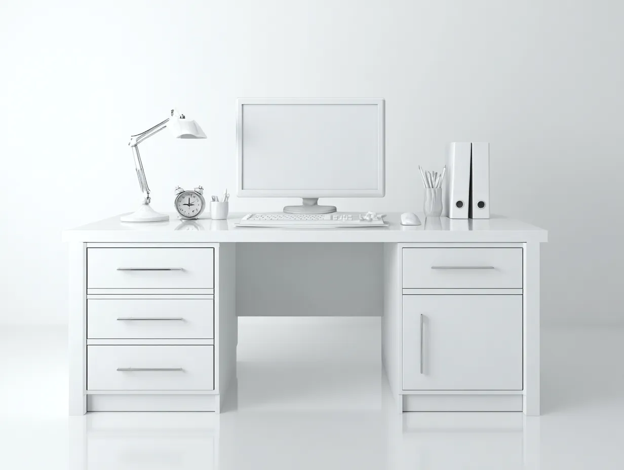 Scrivania-MDF-182x78x75 cm-bianco-design moderno- Placidilo