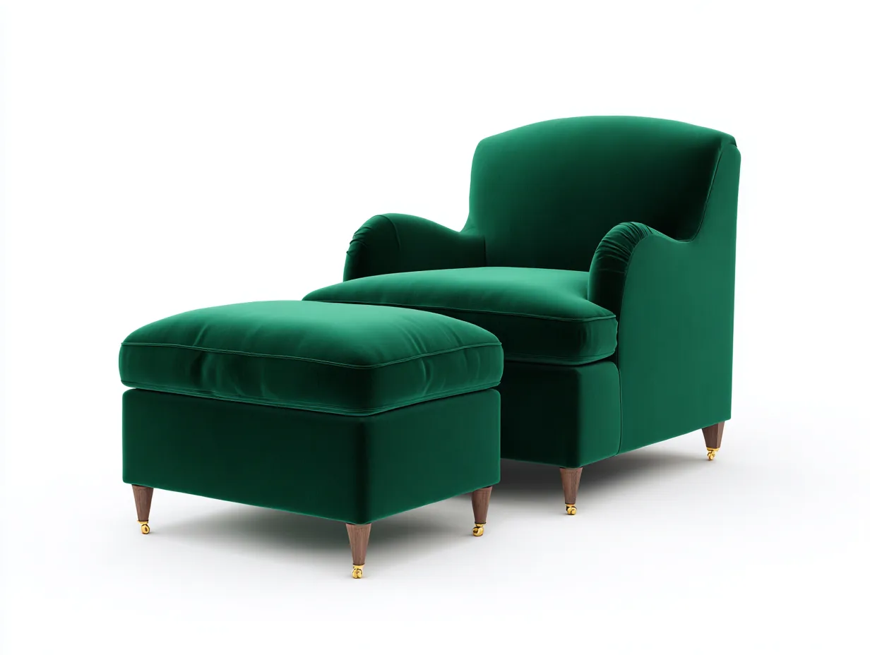 Poltrona - tessuto-legno - 98x102x118 cm - verde - design moderno- Placidilo