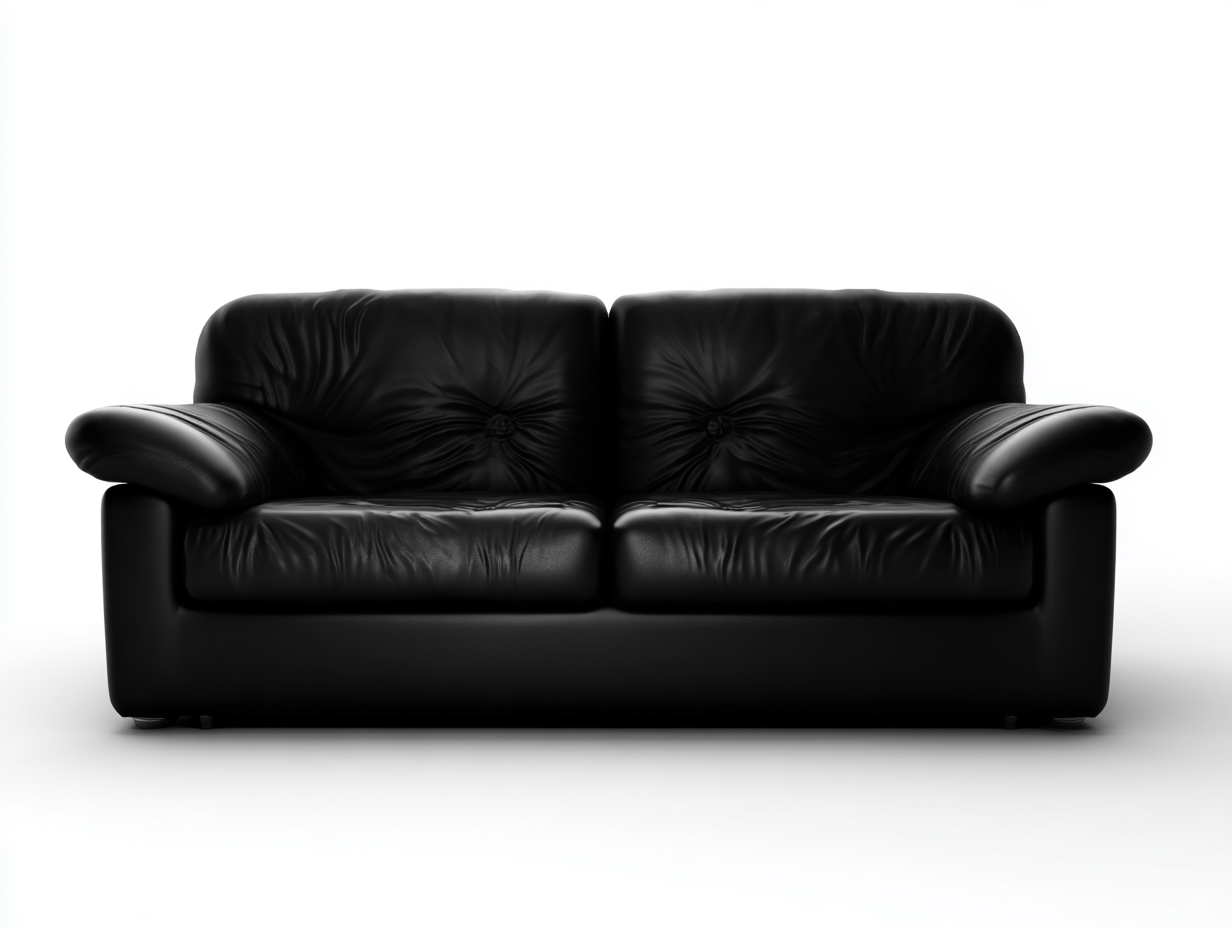 Divano a 3 posti - pelle-legno - 232x94x84 cm - nero - stile classico- Placidilo