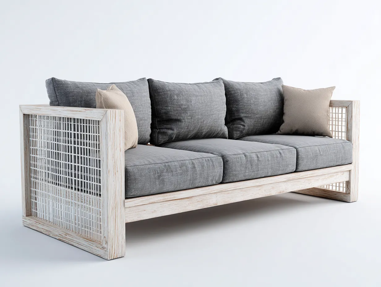 Divani da esterno-legno-corda-tessuto-210x85x78 cm-bianco/grigio-moderno-Warmthvo