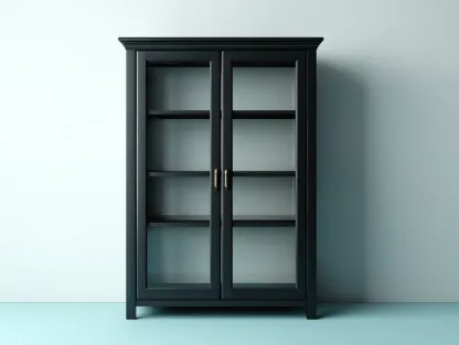 Vetrina-legno-vetro-90x42x165 cm-nero-design classico-Warmthvo