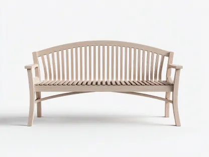 Panca da giardino in legno con schienale curvo 150x60x90 cm - legno naturale - stile classico-Warmthvo