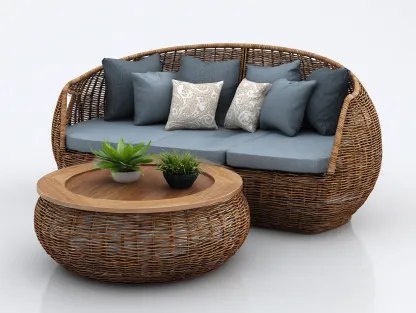Divani da esterno-rattan-legno-tessuto-185x88x80 cm-naturale/blu-moderno-Warmthvo