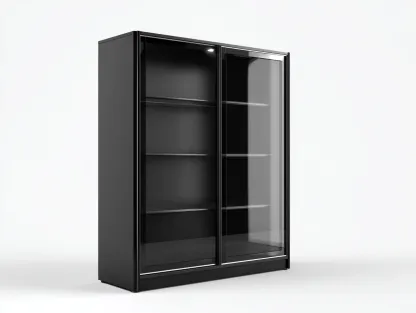 Vetrina-legno-vetro-88x44x170 cm-nero-design moderno-Warmthvo