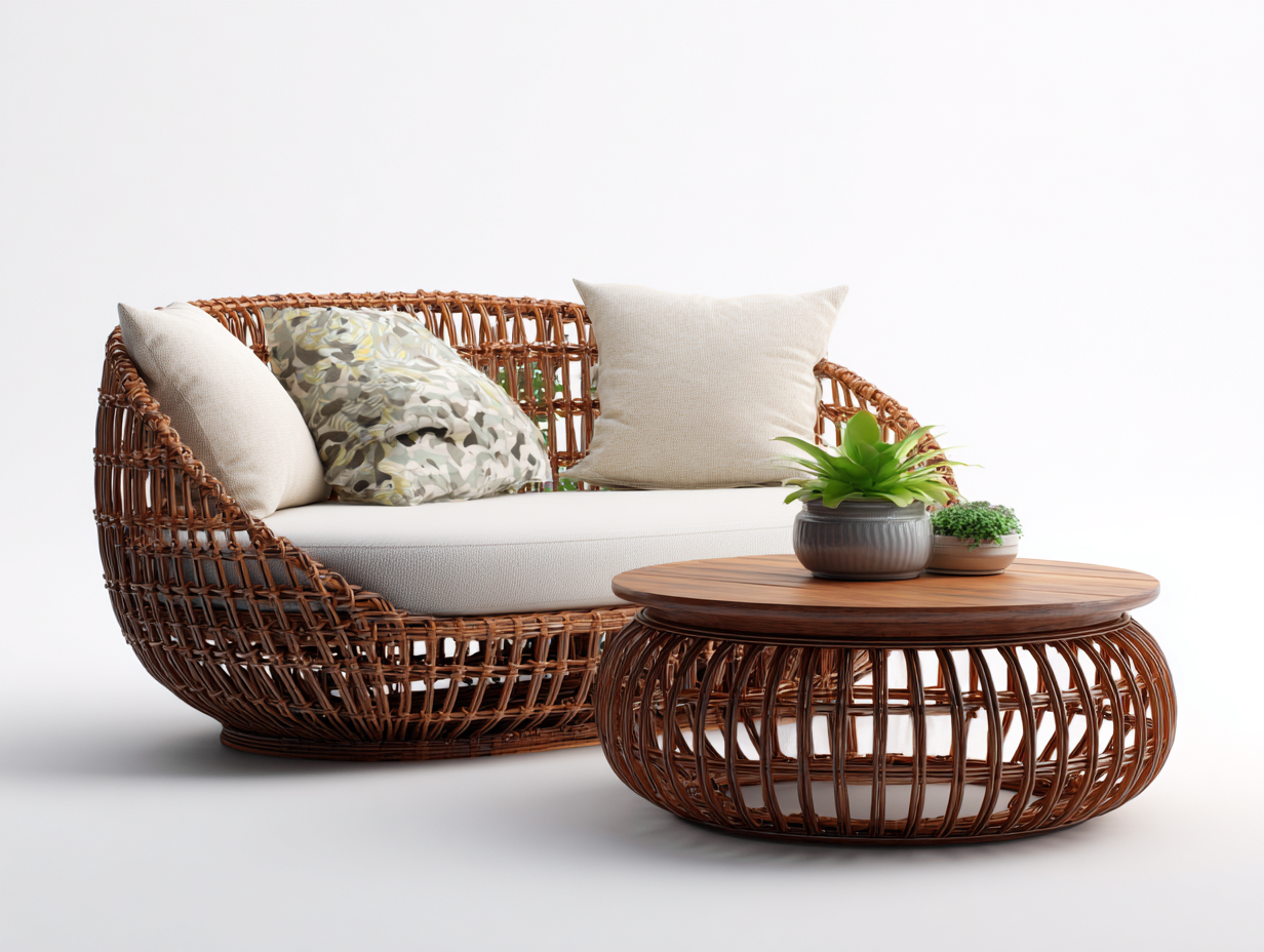 Divani da esterno-rattan-legno-tessuto-170x86x79 cm-marrone/beige-moderno-Warmthvo