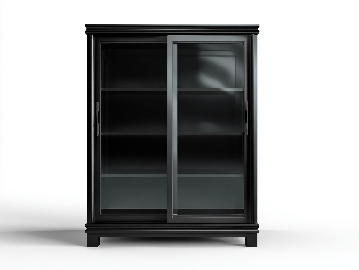 Vetrina-legno-vetro-92x45x168 cm-nero-design classico-Warmthvo