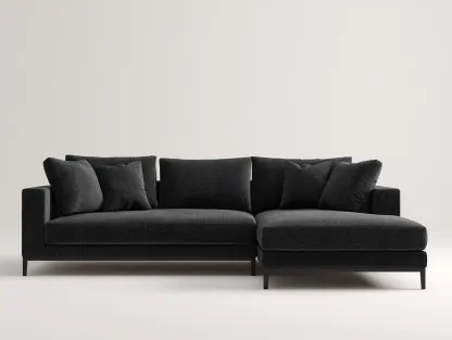 Divano angolare-tessuto-274x170x79 cm-grigio scuro-stile moderno-Snugvo