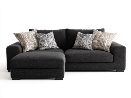 Divano angolare-tessuto-258x162x87 cm-grigio antracite-stile moderno-Snugvo