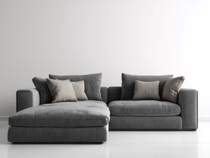 Divano angolare-tessuto-266x168x80 cm-grigio chiaro-stile moderno-Snugvo