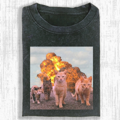 CALM AND COLLECTED CAT  T-SHIRT-ComicClothe