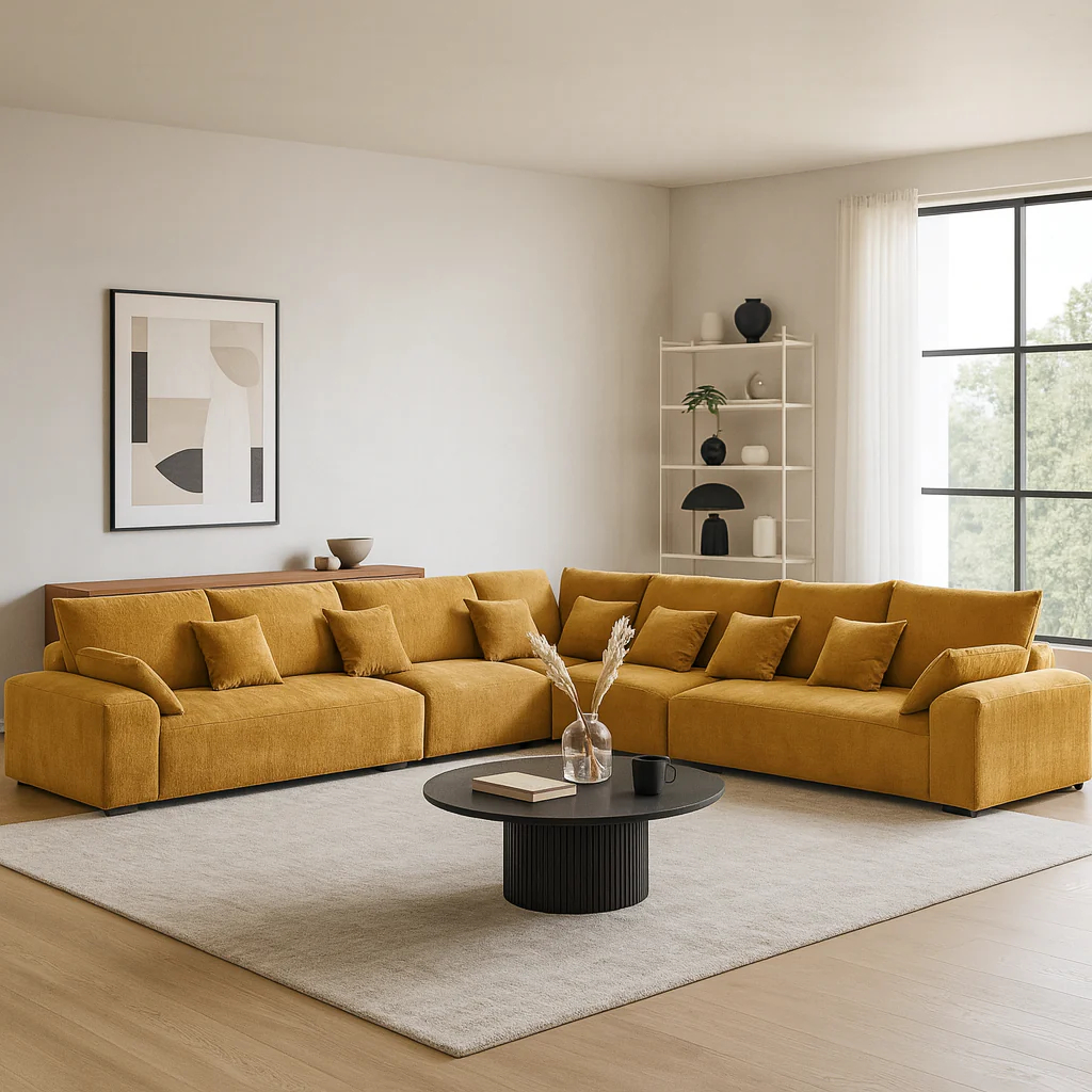 The Empress Yellow Corner Sectional Sofa