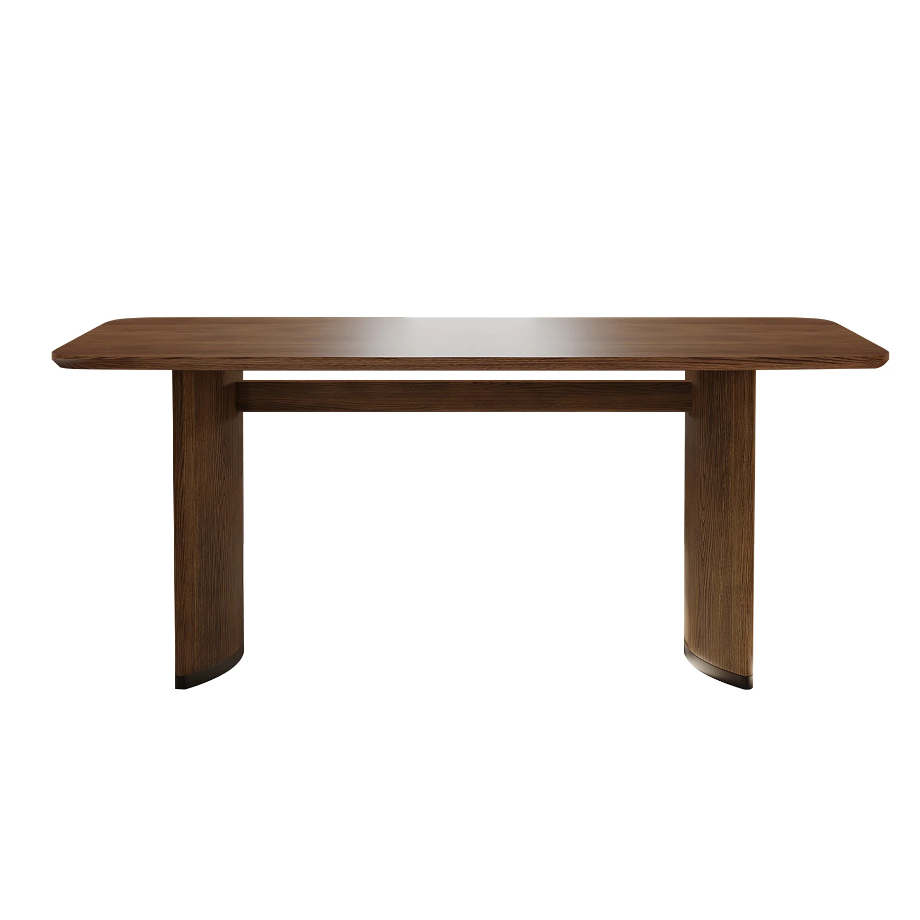 Arcus Walnut Pedestal Dining Table