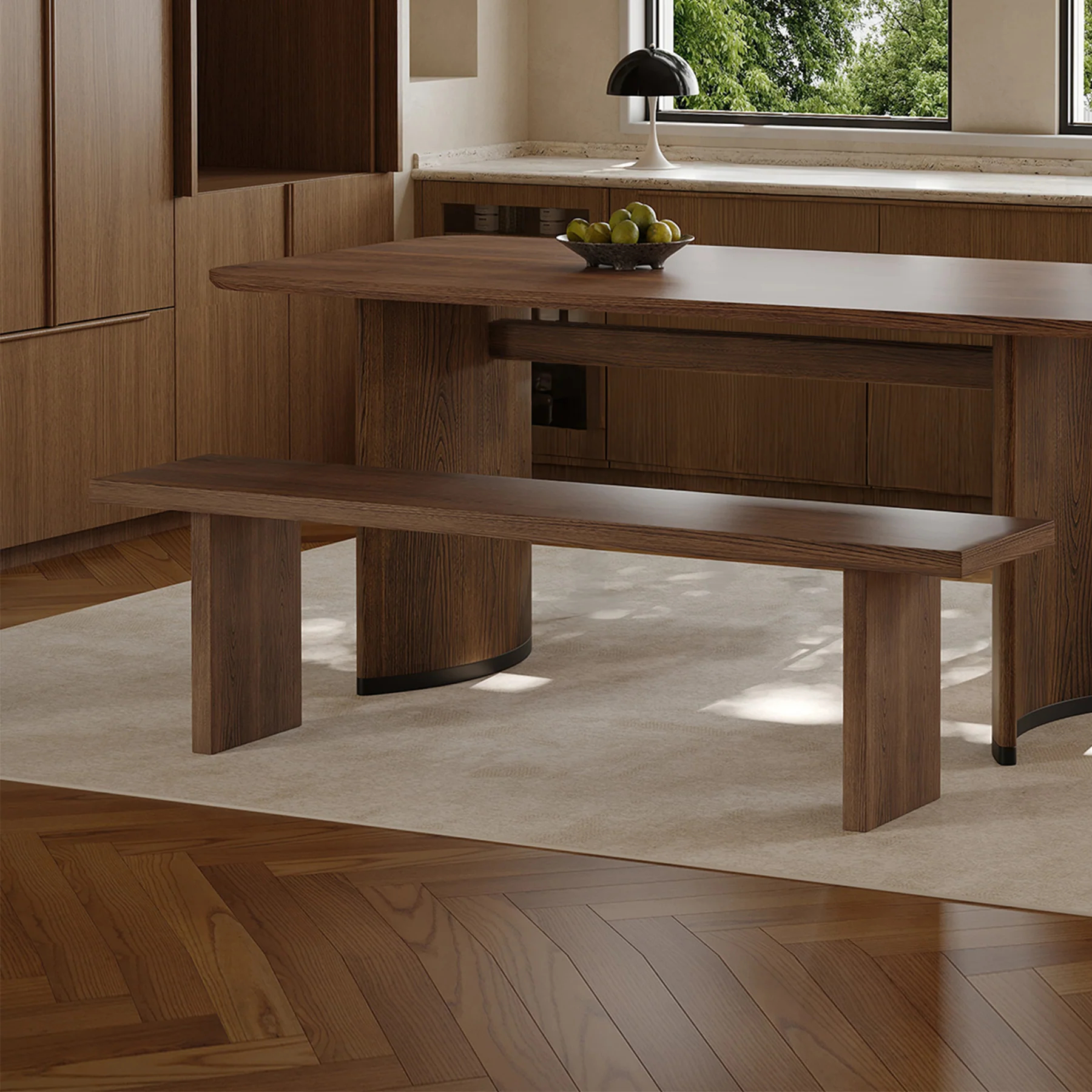 Arcus Walnut Dining Bench