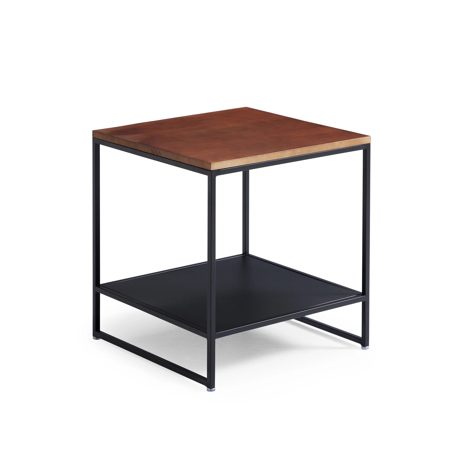 Blacksteel Walnut Storage Side Table