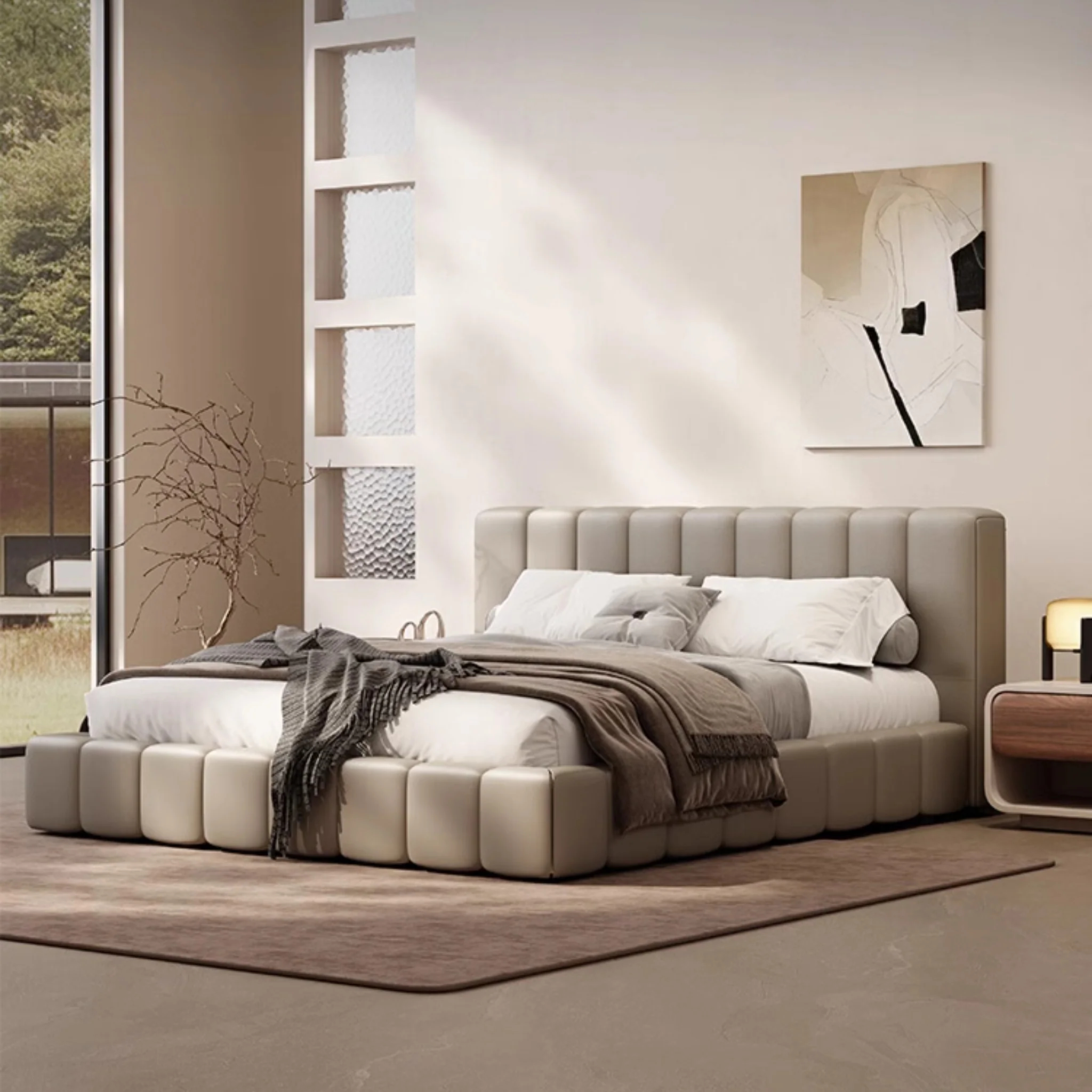 Plush Upholstered Platform Bed