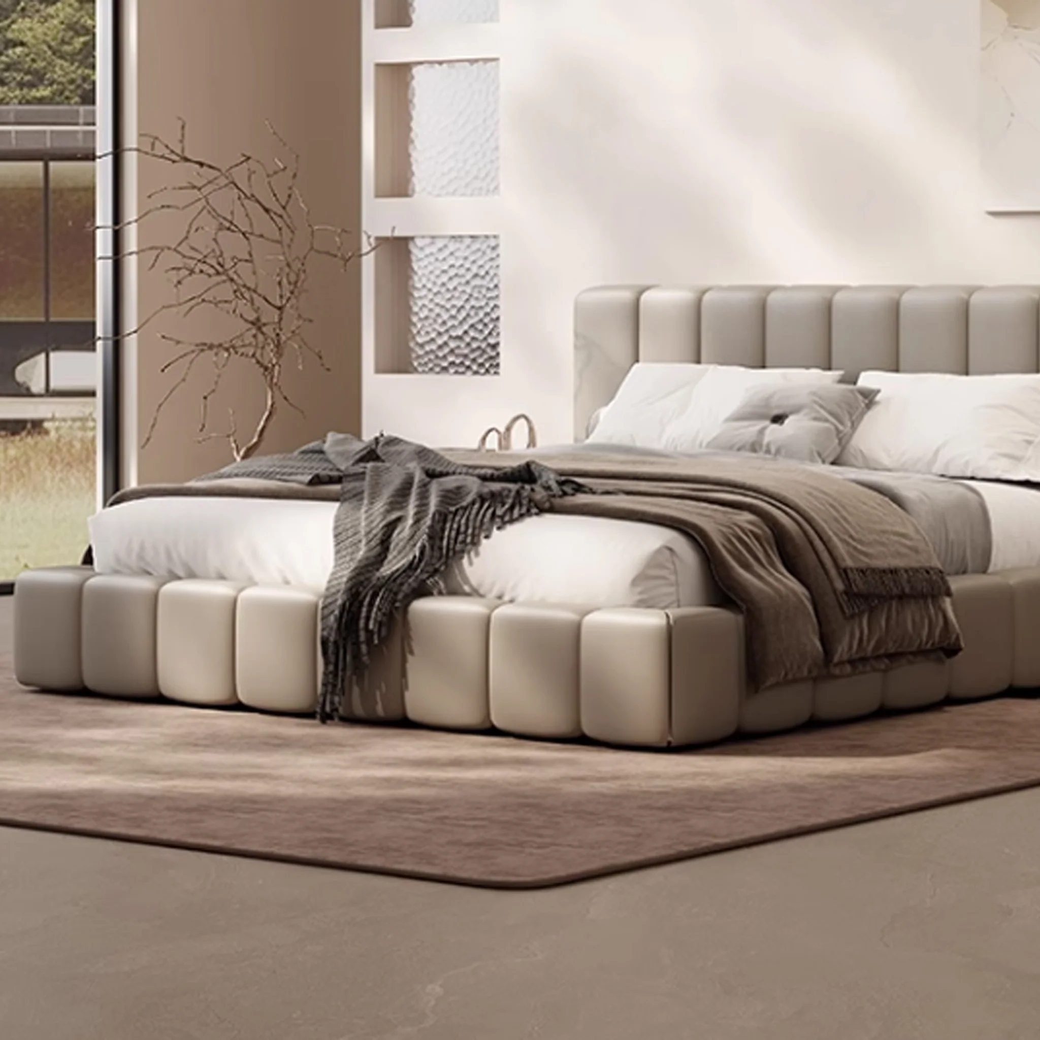 Plush Upholstered Platform Bed