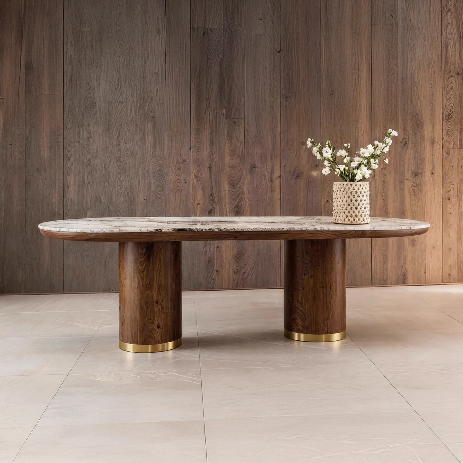 Calix Sculptural Marble Dining Table
