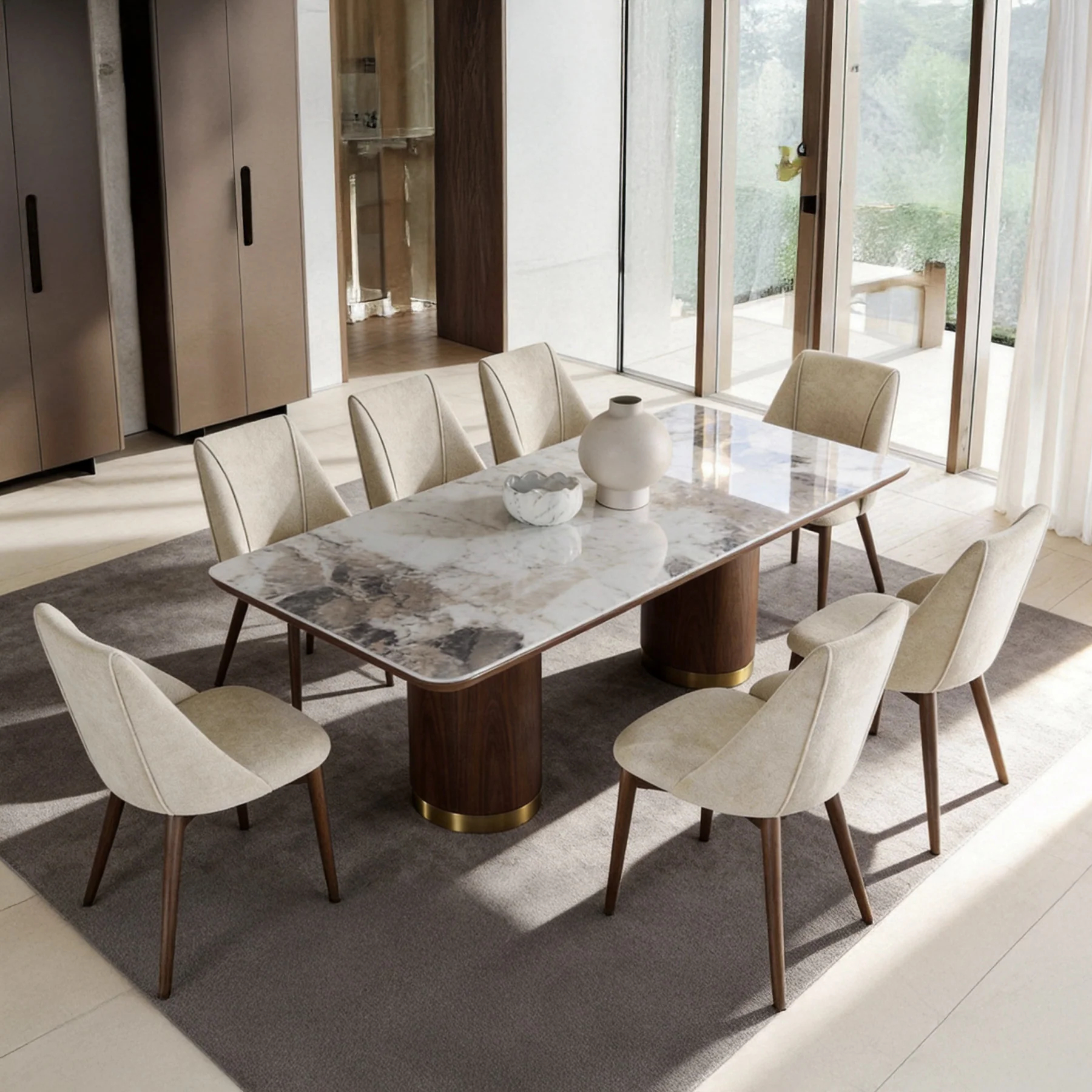 Calix Sculptural Marble Dining Table