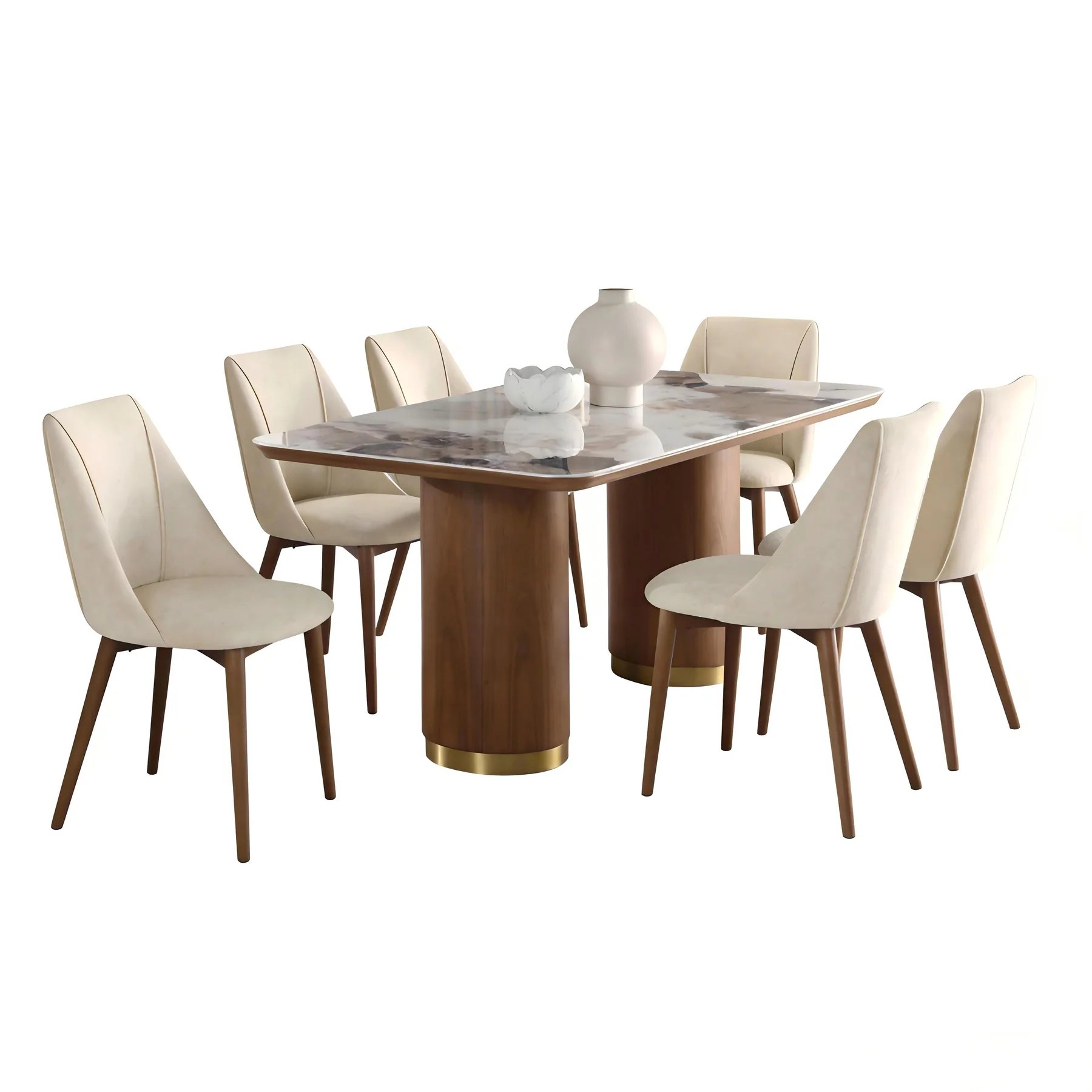 Calix Sculptural Marble Dining Table