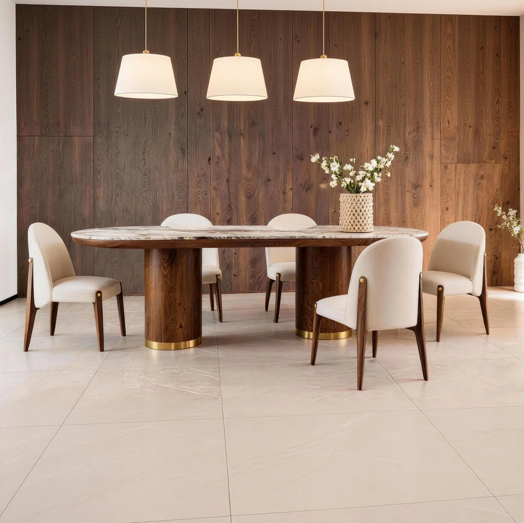 Calix Sculptural Marble Dining Table