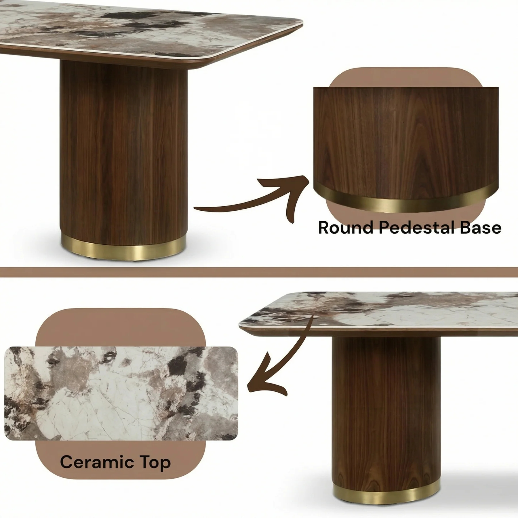 Calix Sculptural Marble Dining Table