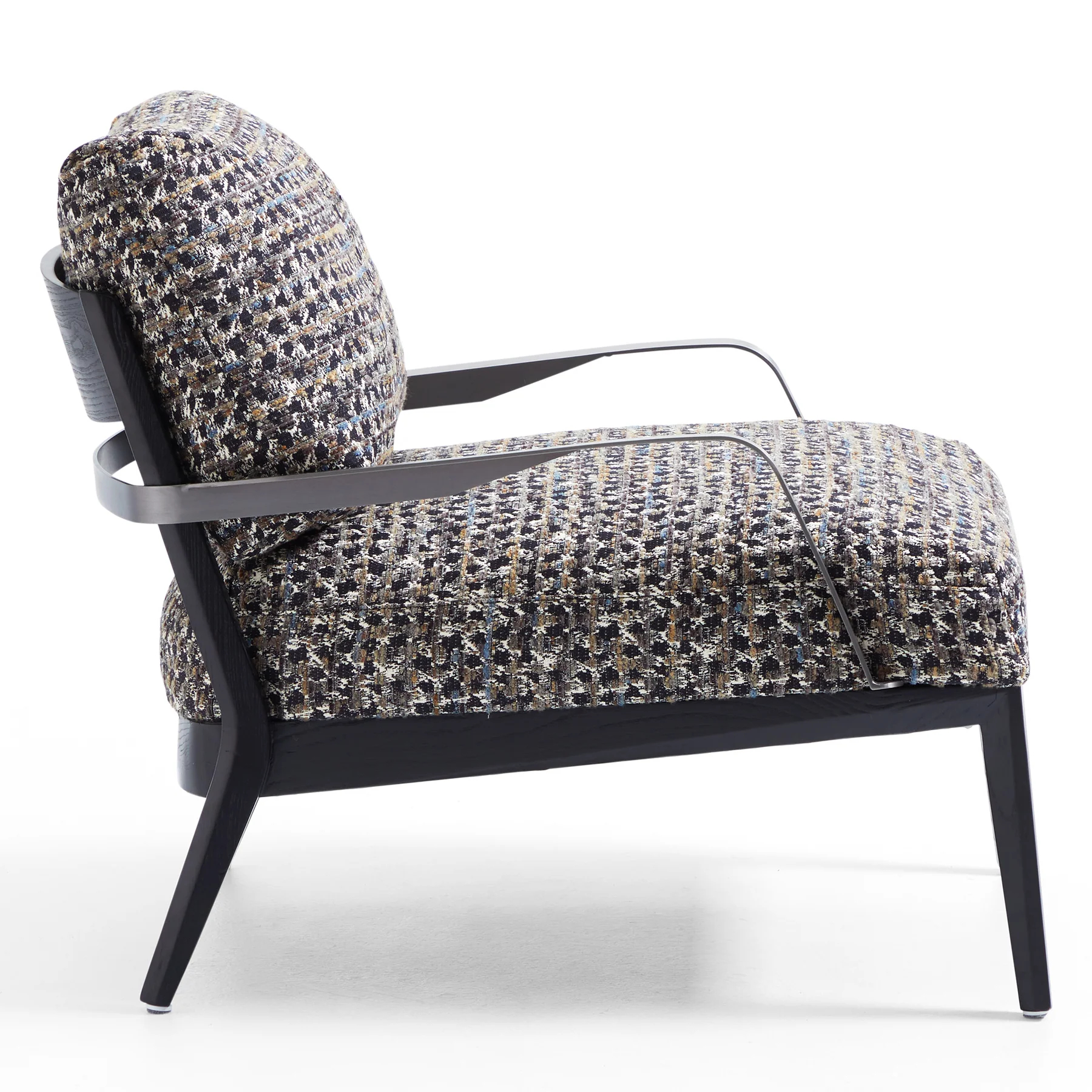 Charcoal Gary Flax Linen Minimalist Leisure Chair