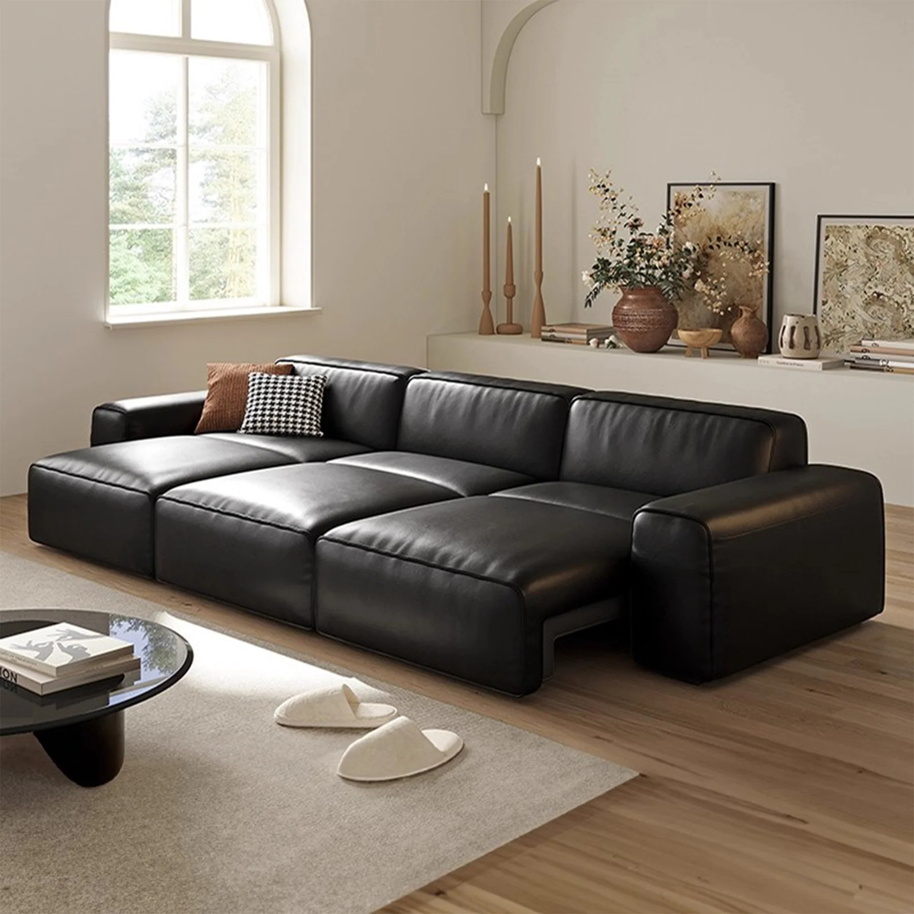 Domus Leather Power Sleeper Sofa