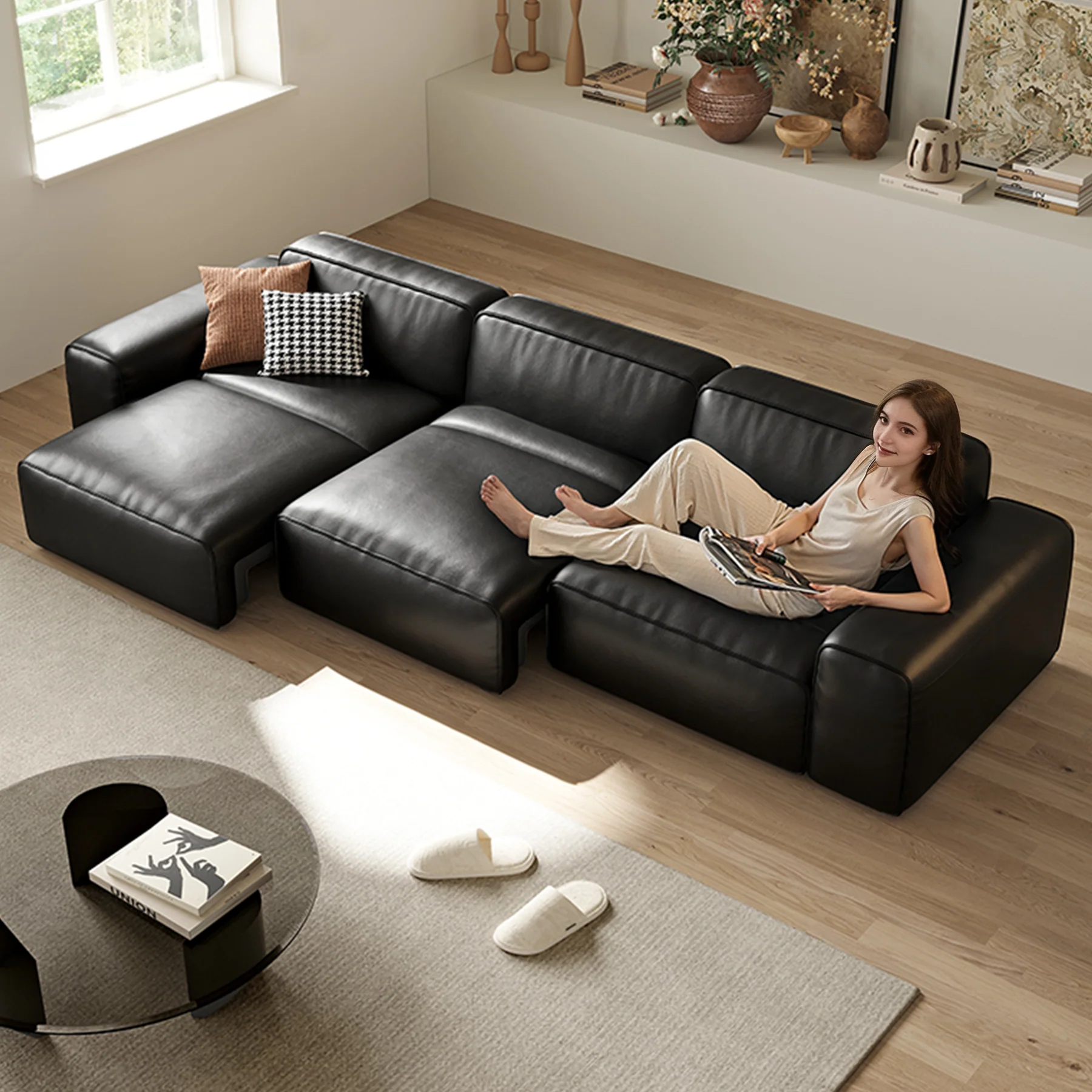 Domus Leather Power Sleeper Sofa
