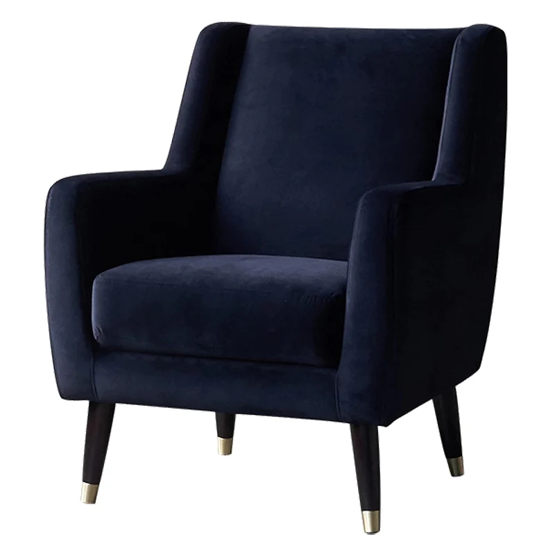 Eden Ink Blue Velvet Lounge Chair