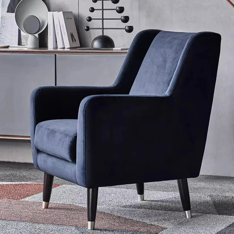 Eden Ink Blue Velvet Lounge Chair