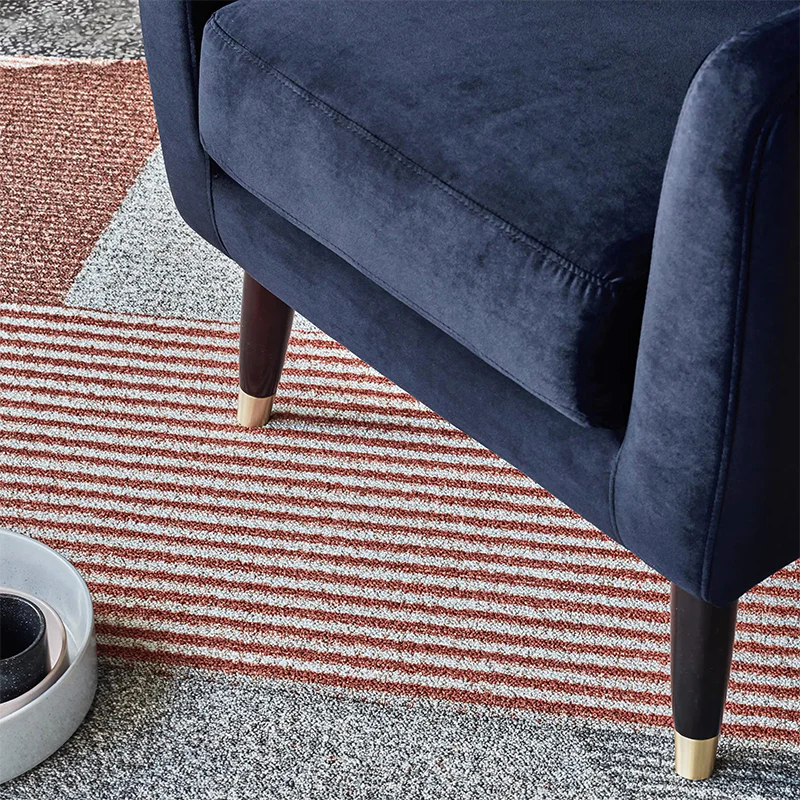 Eden Ink Blue Velvet Lounge Chair