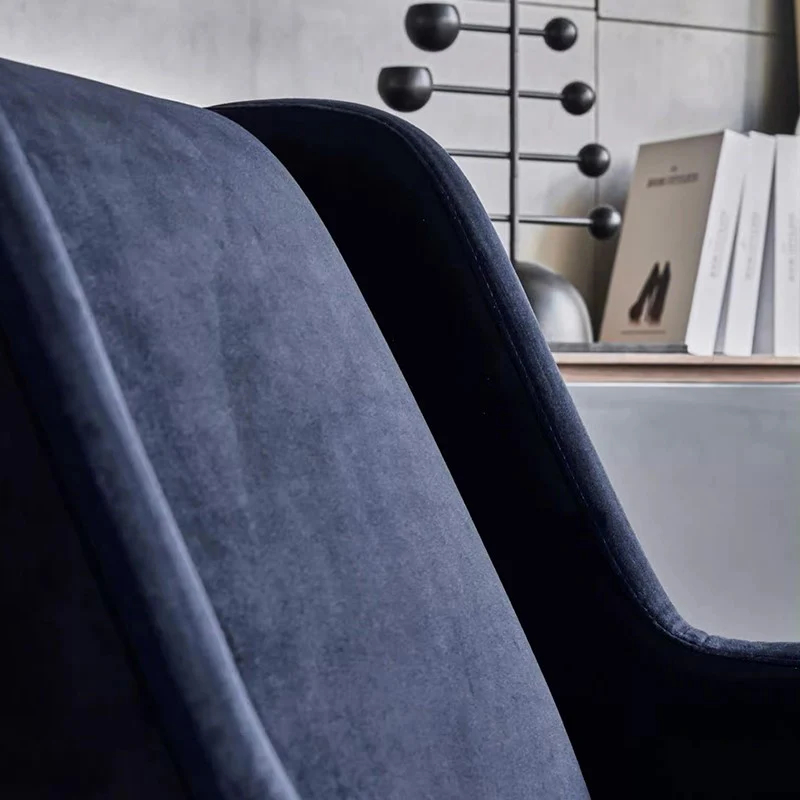 Eden Ink Blue Velvet Lounge Chair