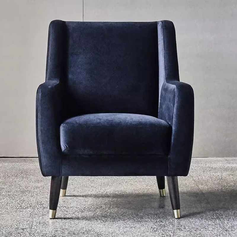 Eden Ink Blue Velvet Lounge Chair