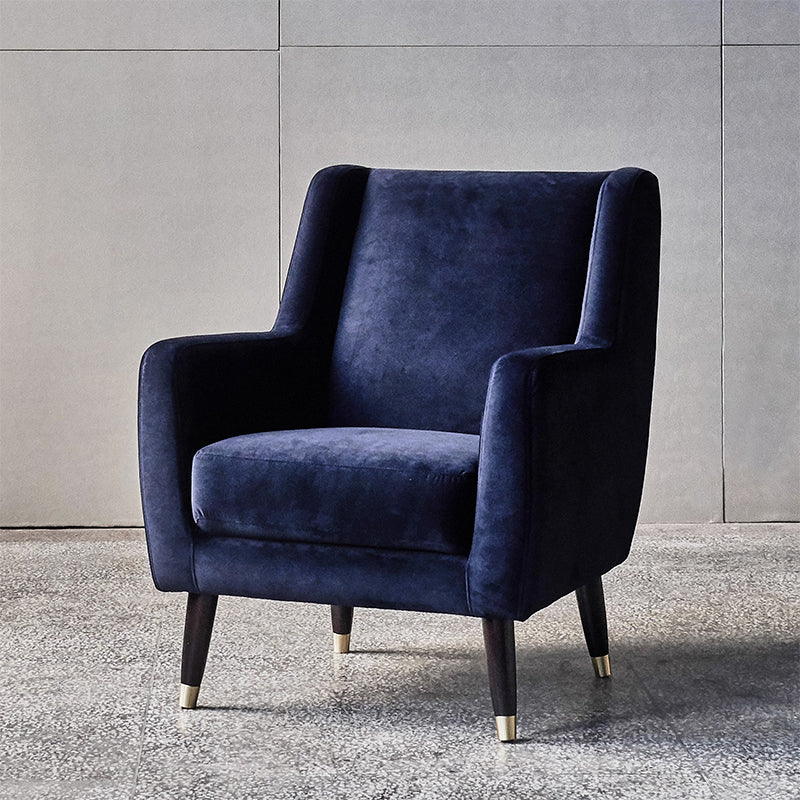 Eden Ink Blue Velvet Lounge Chair