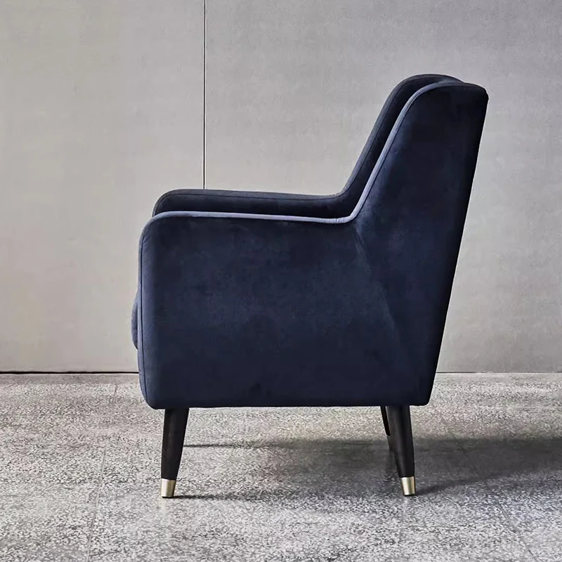 Eden Ink Blue Velvet Lounge Chair