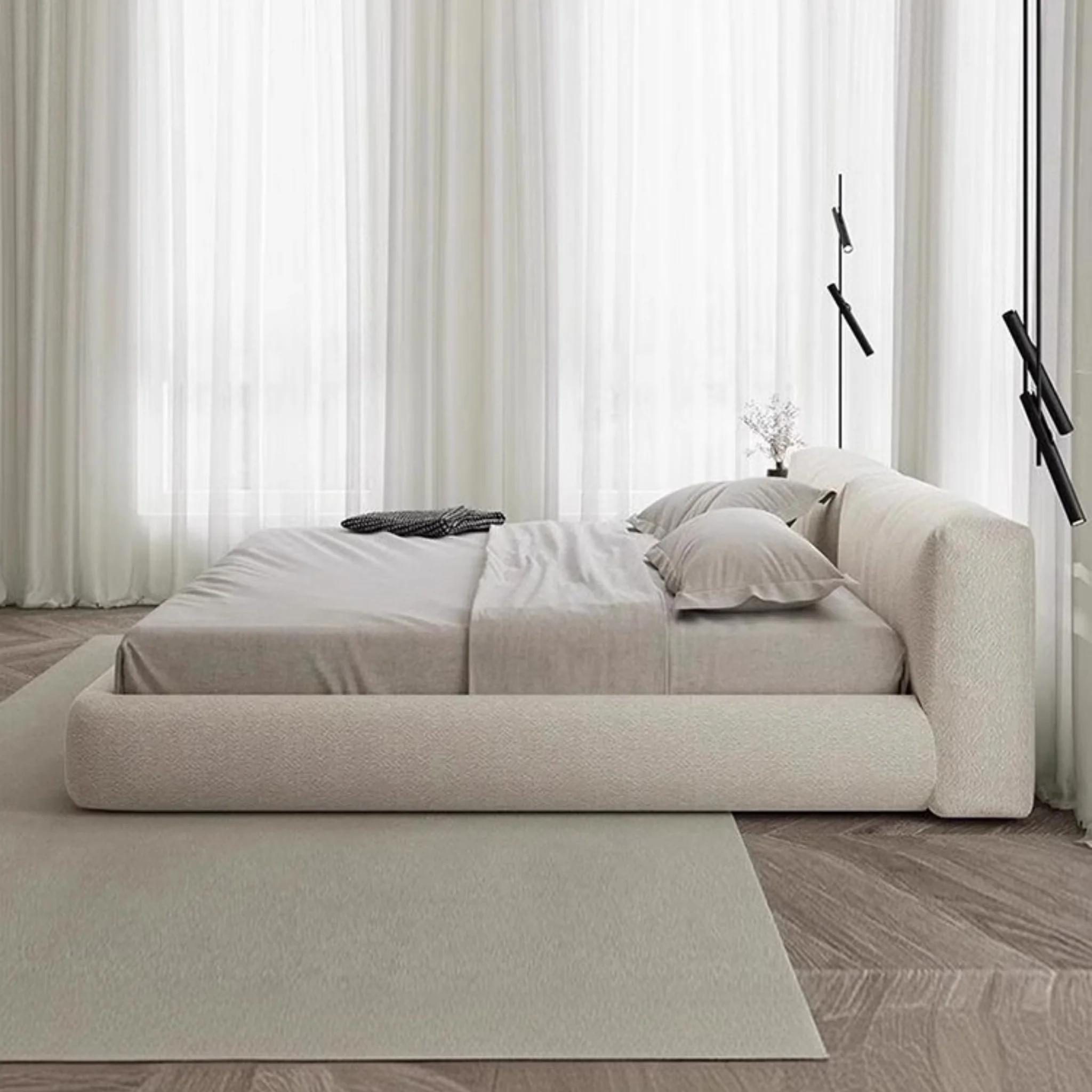 Modern Upholstered Bed Frame with Headboard