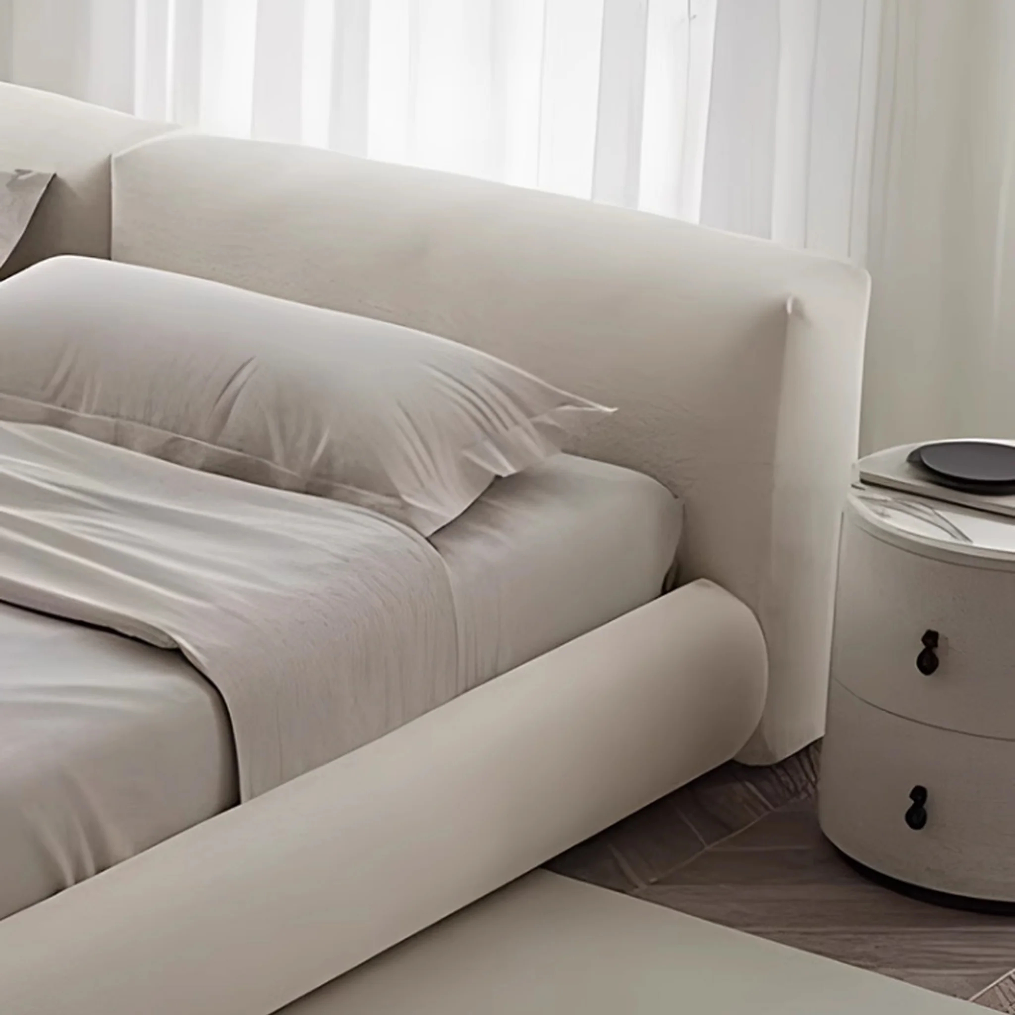 Modern Upholstered Bed Frame with Headboard