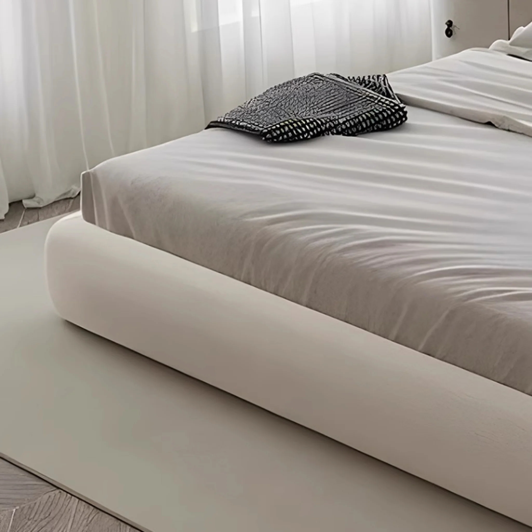 Modern Upholstered Bed Frame with Headboard