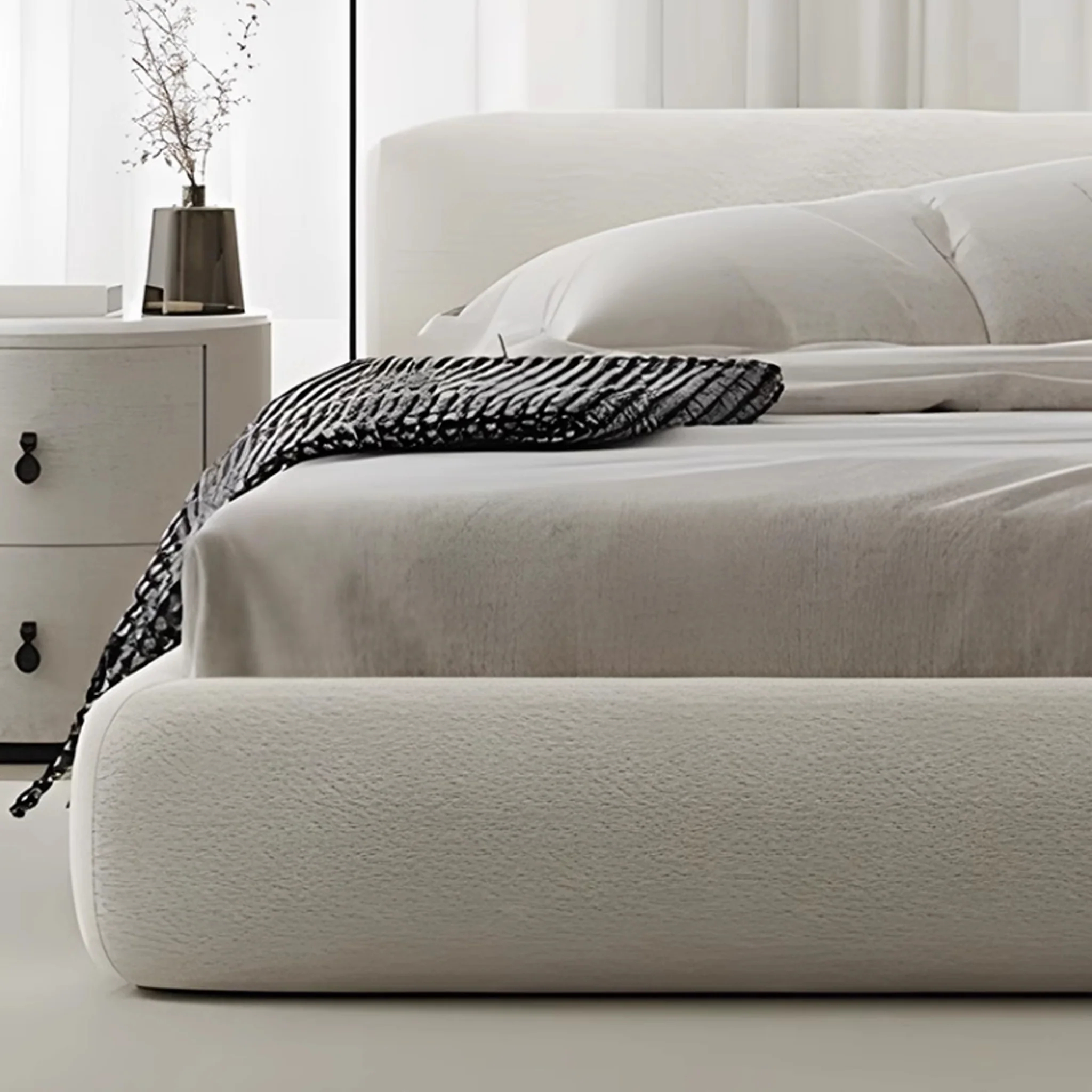 Modern Upholstered Bed Frame with Headboard